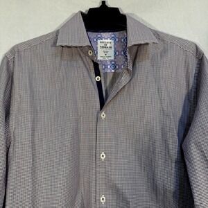 Society Of Threads Men's Long Sleeve Button Shirt Gray Slim Comfort Stretch